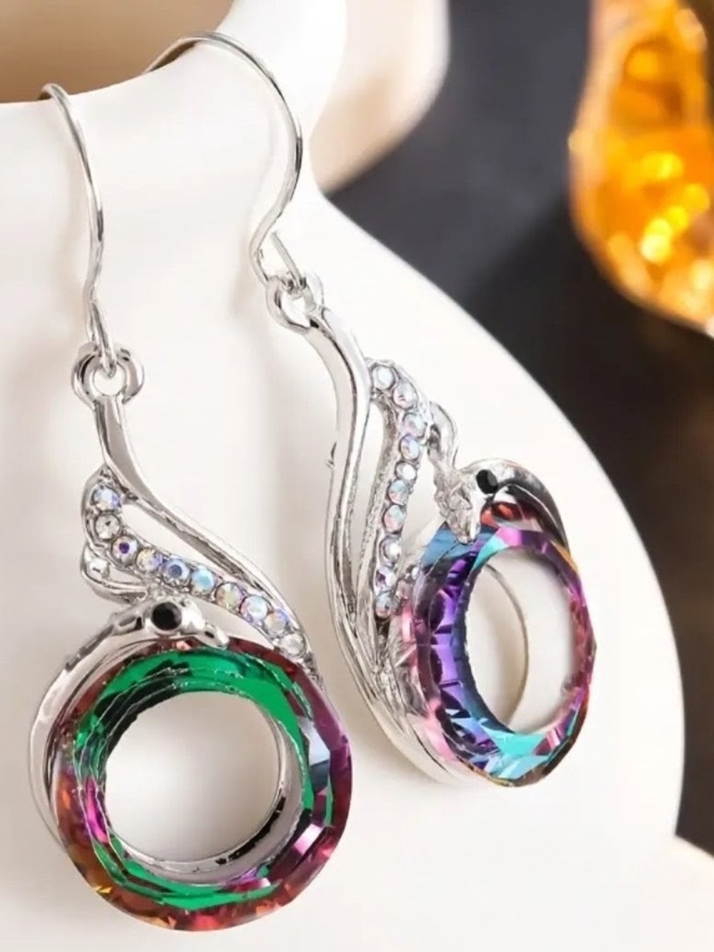 Multi-Color Iridescent Earrings